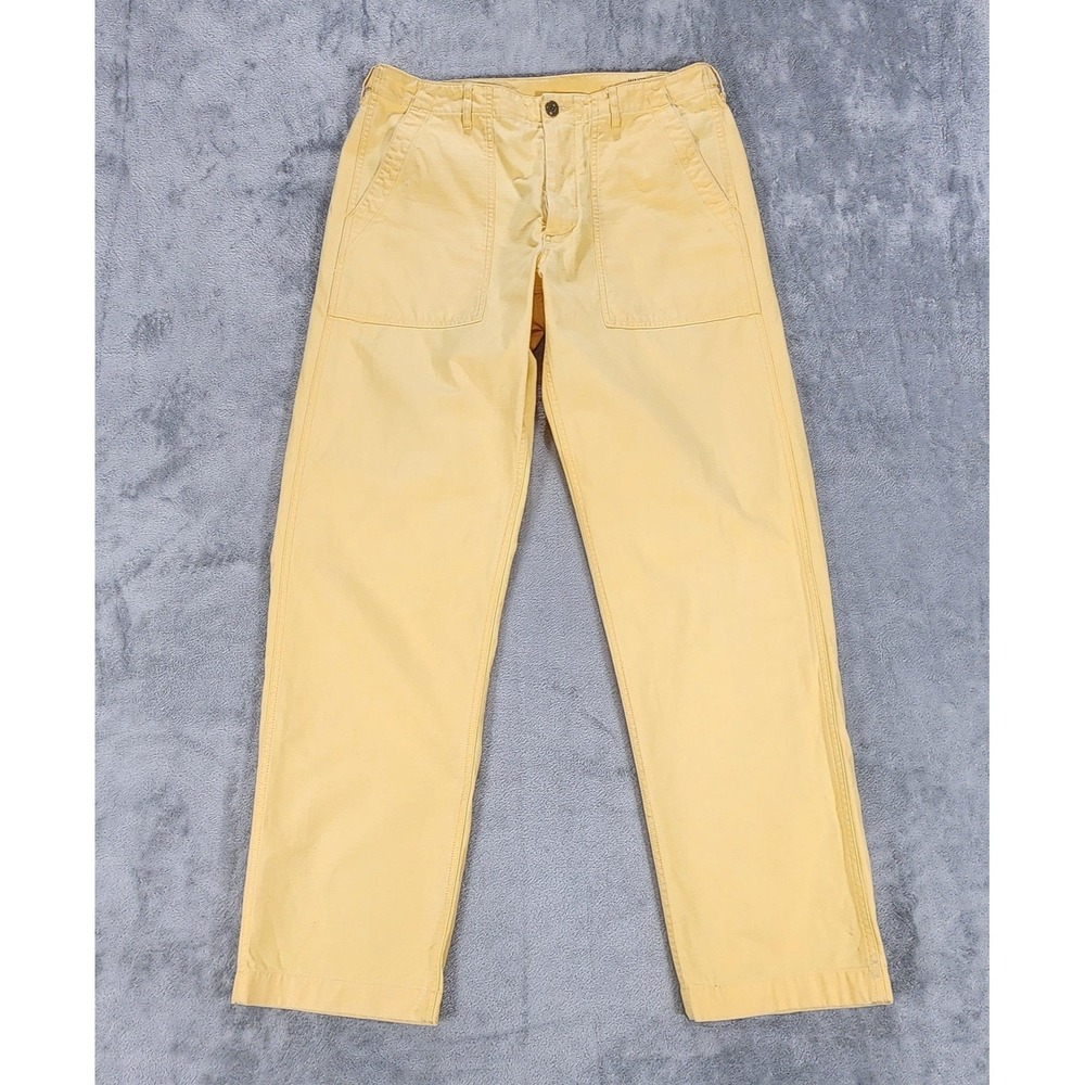 Wallace & Barnes Pants Mens 34x32 Yellow J Crew Camp Chino Suspender Buttons